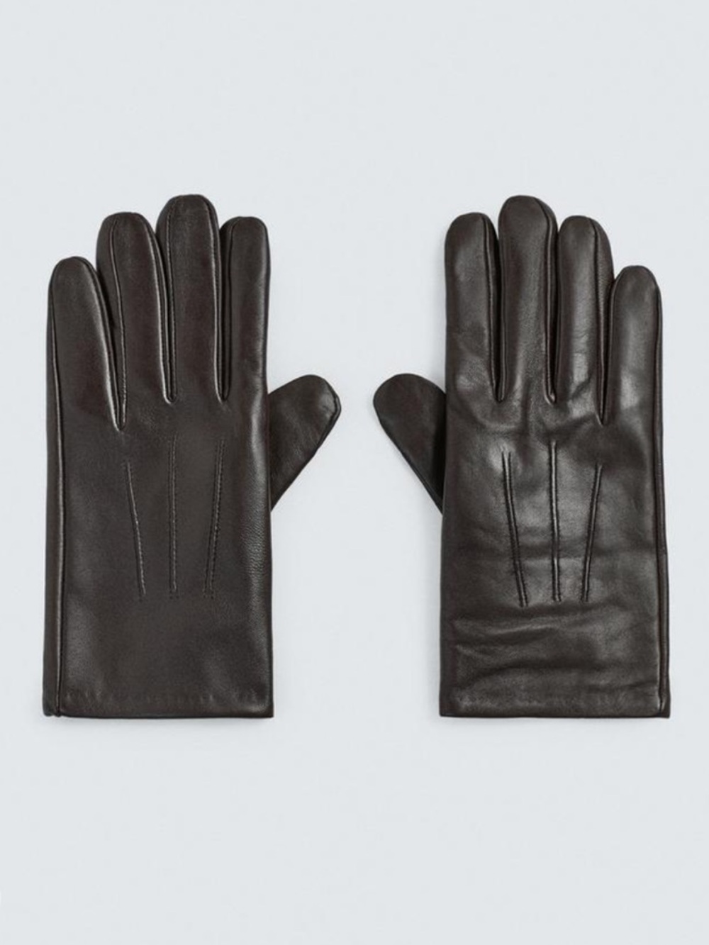 Zara Man NWOT men’s leather gloves brown 3920/428